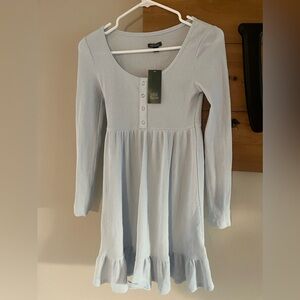 wild fable tea cup blue Ribbed Henley Babydoll Dress